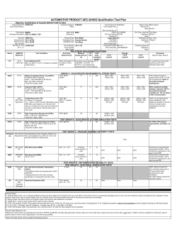 AUTOMOTIVE PRODUCT AEC-Q100G Qualification Test Plan