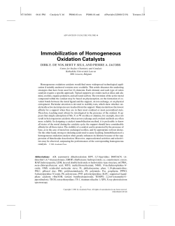 Immobilization of Homogeneous Oxidation Catalysts