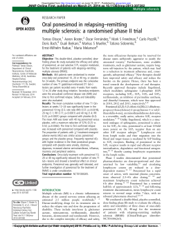 Oral ponesimod in relapsing&ndash;remitting multiple sclerosis