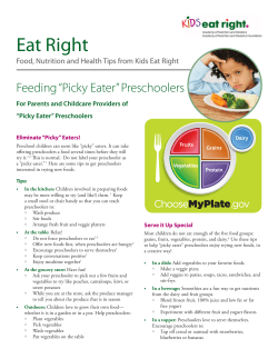 Feeding &ldquo;Picky Eater&rdquo; Preschoolers
