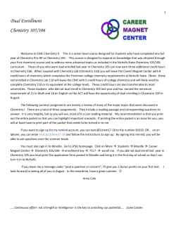 Dual Enrollment Chemistry 105/106