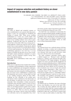 Impact of ryegrass selection and paddock history on clover
