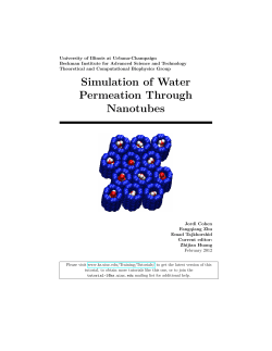 Simulation of Water Permeation Through Nanotubes