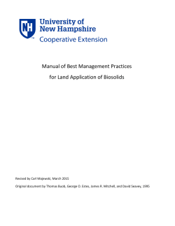 Manual of Best Management Practices for Land Application of