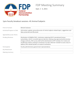 FDP Meeting Summary - National Academy of Sciences
