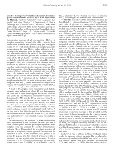 Effect of Hemoglobin Variants on Routine