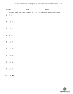 Least common multiple of 2 numbers: Worksheet 13.1