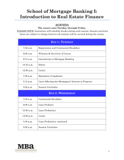 SOMB I agenda - Mortgage Bankers Association