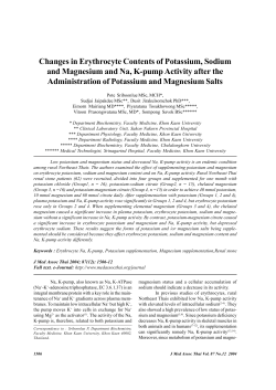 Changes in Erythrocyte Contents of Potassium, Sodium and