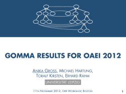 GOMMA results for OAEI 2012