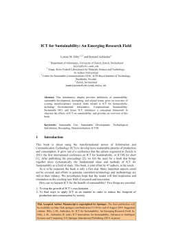 ICT for Sustainability - Centre for Energy Policy and Economics