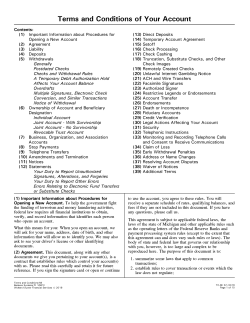 Terms and Conditions of Your Account