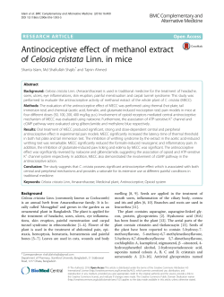 Antinociceptive effect of methanol extract of