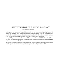 DEUTERONS STOPPED ON FIRST LAYER