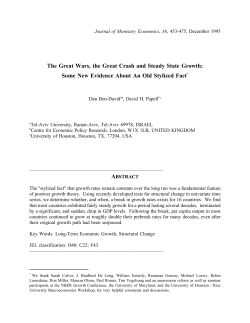 The Great Wars, the Great Crash and Steady State Growth: Some