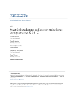 Sweat facilitated amino acid losses in male athletes during exercise