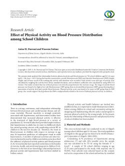 Effect of Physical Activity on Blood Pressure Distribution among