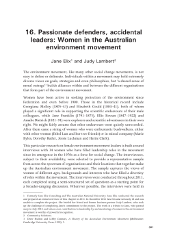 16. Passionate defenders, accidental leaders - ANU Press