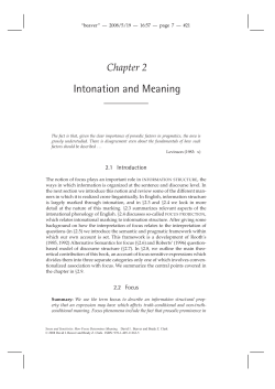 Intonation and Meaning