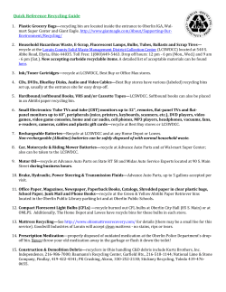 Quick Reference Recycling Guide