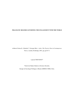 PRAGMATIC REGIMES GOVERNING THE ENGAGEMENT WITH