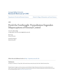 Perish the Forethought: Premeditation Engenders Misperceptions of