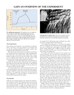 GAIN AN OVERVIEW OF THE EXPERIMENT
