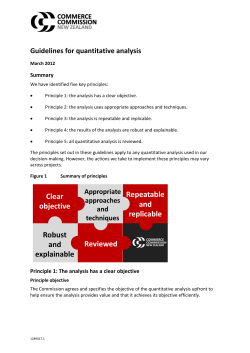 Guidelines for Quantitative Analysis March 2012