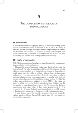 THe Combustion BeHaviour Of HydroCarbons