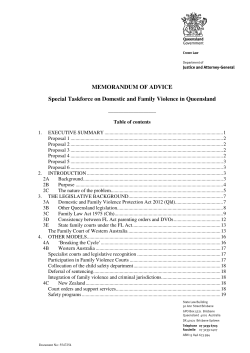 Memorandum of Advice to the Taskforce from Crown Law