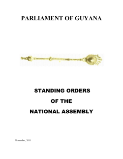 Standing Orders of the National Assembly of Guyana