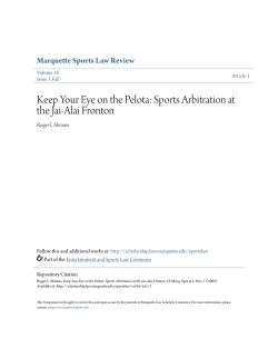 Keep Your Eye on the Pelota: Sports Arbitration at the Jai