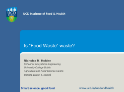 Is “Food Waste” waste? - University College Dublin