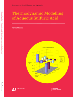 Thermodynamic Modelling of Aqueous Sulfuric Acid
