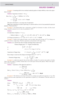 Solved Numerical Problems from CAPACITANCE