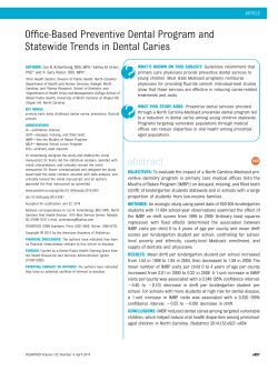 Office-Based Preventive Dental Program and Statewide