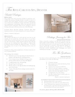 Spa Wedding Parties  - The Ritz