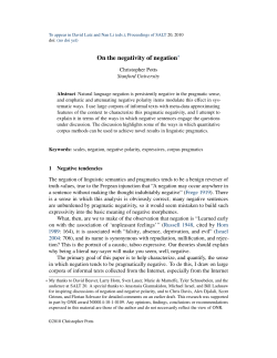 On the negativity of negation