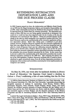 Retroactive Deportation - New York University Law Review