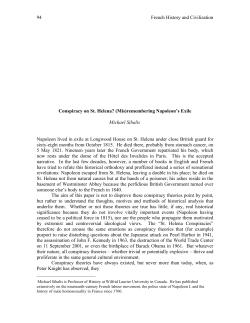 Conspiracy on St. Helena? (Mis)remembering Napoleon`s Exile