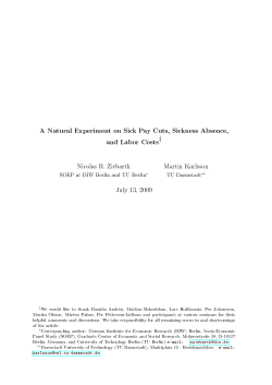 A Natural Experiment on Sick Pay Cuts, Sickness Absence, and