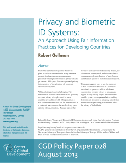 Privacy and Biometric ID Systems
