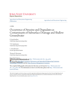 Occurrence of Atrazine and Degradates as Contaminants of