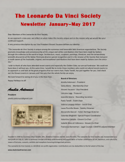 The Leonardo Da Vinci Society Newsletter January&ndash;May 2017