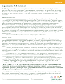 Acknowledgement of Risk Form