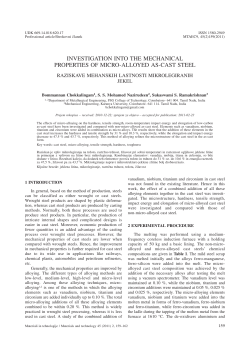 investigation into the mechanical properties of micro-alloyed as
