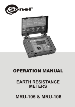 OPERATING MANUAL MRU-105 AND MRU-106