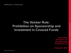 The Volcker Rule: Prohibition on Sponsorship