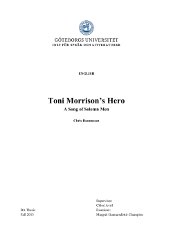 Toni Morrison`s Hero