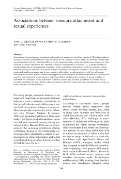 Associations between insecure attachment and sexual experiences
